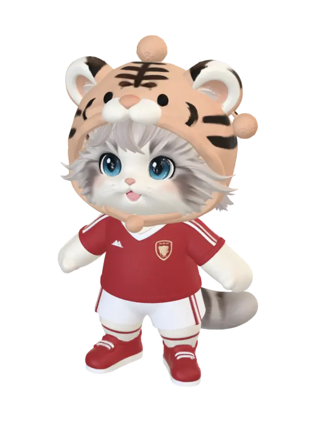 3D model for Tiger Hoodie Cat Mascot