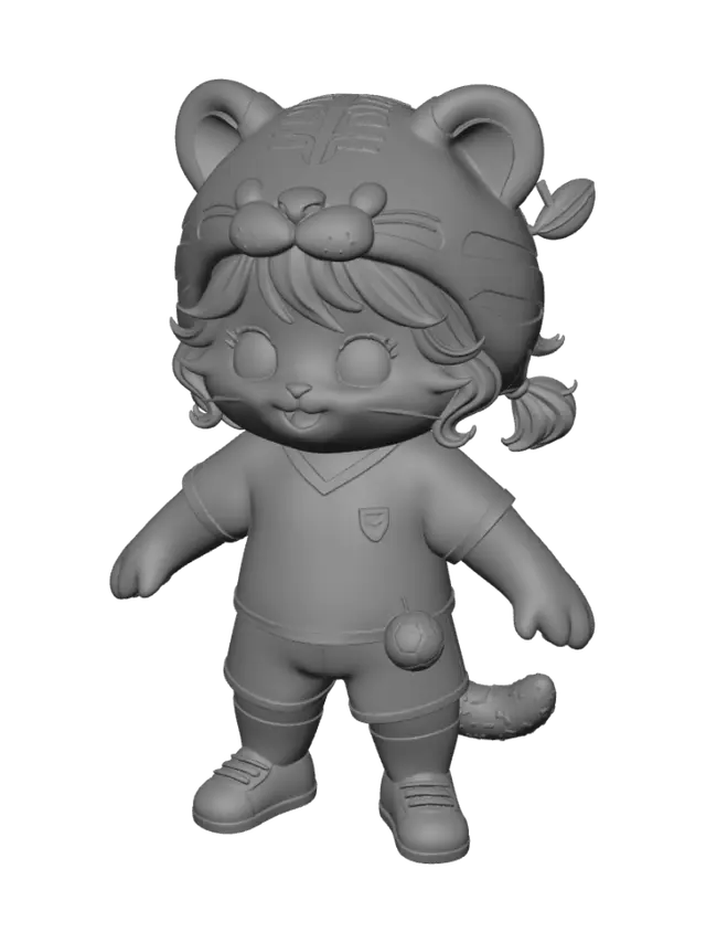 3D model for Tiger Hoodie Kitten