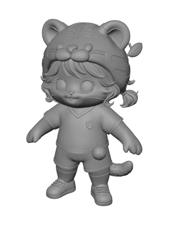3D model for Tiger Hoodie Kitten