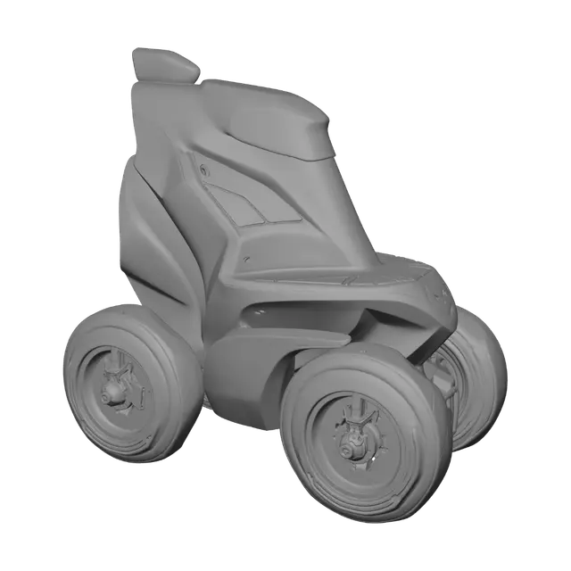 3D model for Blue Scooter Trim Close-Up
