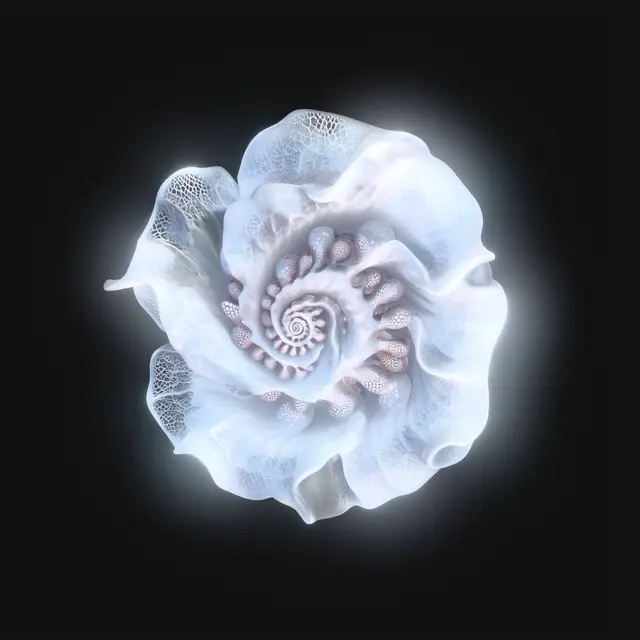 3D model for Surreal monumental sculpture, colossal melting grand piano draped over geometric dodecahedron, keyboard curling into spiral staircase, mercury string filaments connecting to floating cracked golden eggs containing Klein bottles and hyperbolic manifolds inside, three needle-thin elephant stilt legs with brass drawer-pulls and half-open drawers trailing solidified smoke, driftwood crutch propping flesh-like translucent surface with embedded frozen pocket watch, black tourmaline ants in Fibonacci spirals, cracked mirror ground plane reflecting wrong object, butterscotch resin and brushed titanium and liquid chrome, golden hour lighting, volumetric sculptural maquette, neutral background, photorealistic