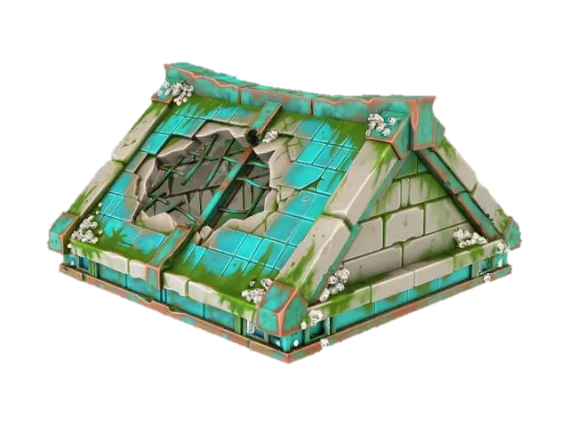 A stylized, low-poly game asset for a modular ancient underwater temple kit. PBR… - Gamedesign 3D model, vytvořený pomocí AI