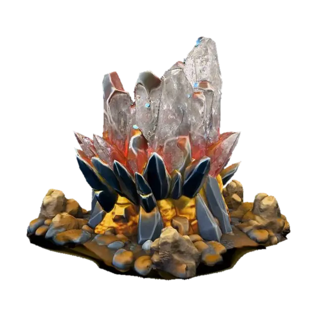 An active underwater geothermal vent. An angular, mineral-encrusted stone pipe… 3D model, vytvořený pomocí AI