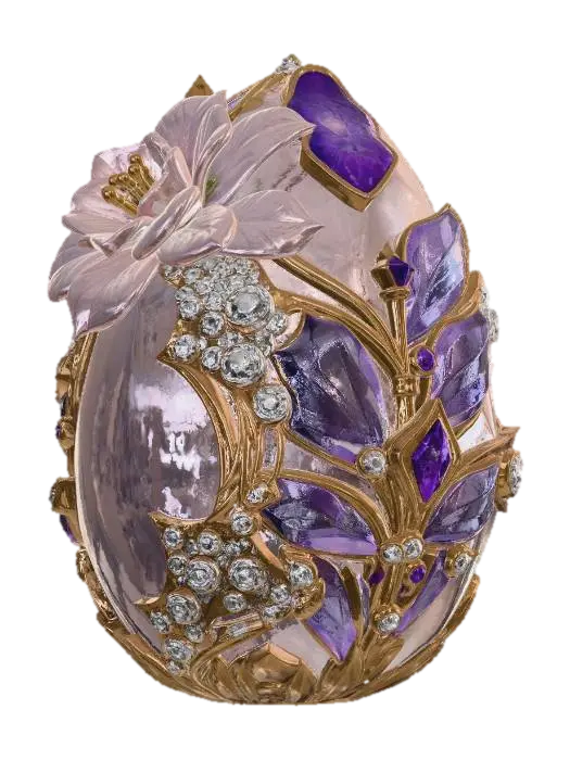 Gilded Magnolia Crystal Egg, #EasterEgg2026# 3D model, vytvořený pomocí AI