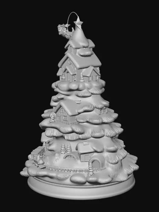 3D model for Snowy Village Christmas Tree
