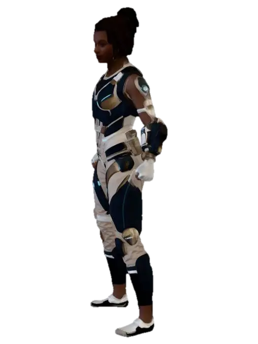 Neon Vanguard - Caped 3D model, vytvořený pomocí AI