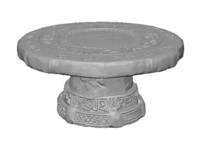 3D model for Runestone Table, aged, uneven surface