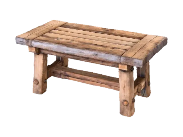3D model for Rustic Timber Table Stool with uneven surface
