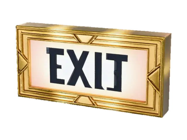 Sign Golden Exit - Warning 3D model, vytvořený pomocí AI