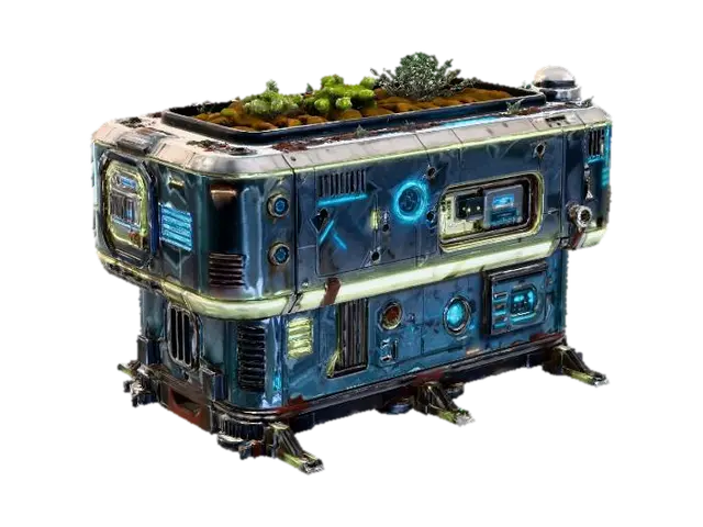 Plant Pod Cyberpunk Scifi 3D model, vytvořený pomocí AI