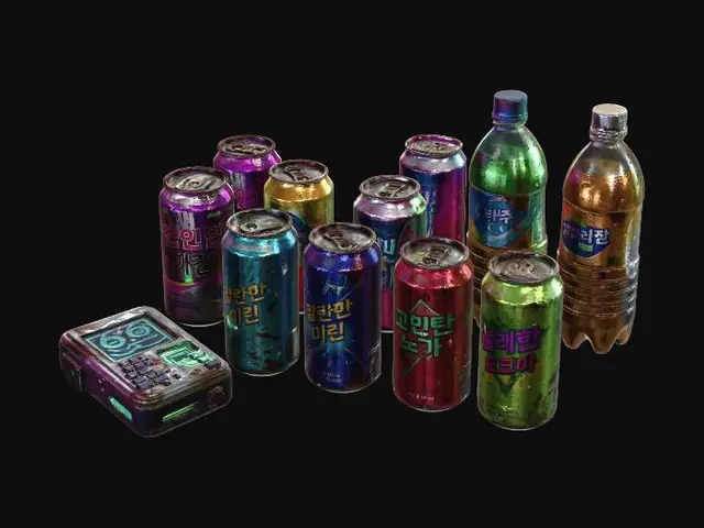 3D model for Rainbow Cans of Korean Drinks
