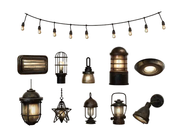 Lamp_Props_Grunge_01 3D model, vytvořený pomocí AI