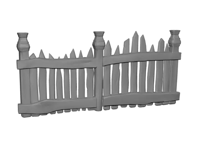 3D model for Weathered Wooden Picket Fence