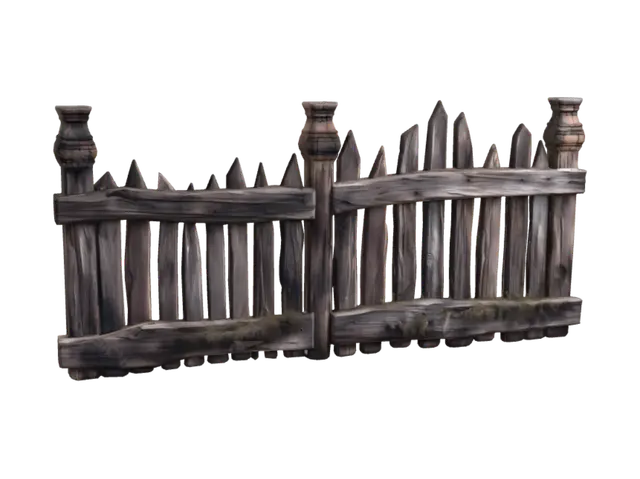 3D model for Weathered Wooden Picket Fence