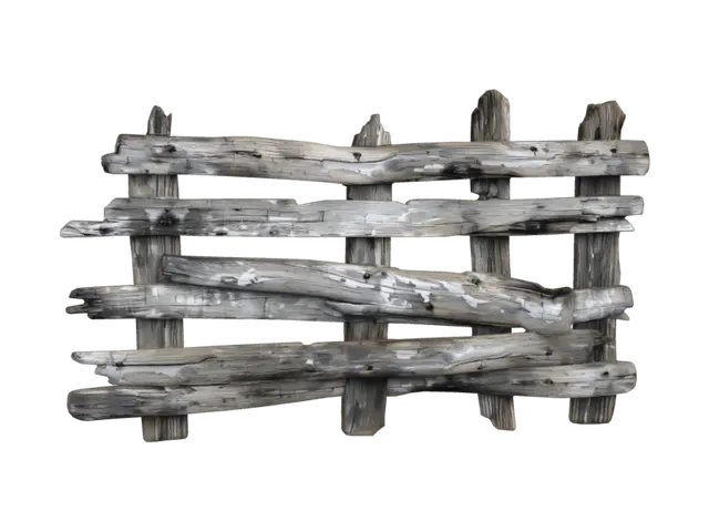 Zaun_HolzLattenRustikal_04 - Grain 3D model, vytvořený pomocí AI