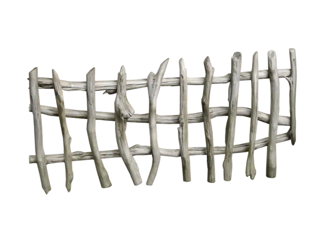 Zaun_HolzSteckenRustikal_03 - Aging 3D model, vytvořený pomocí AI
