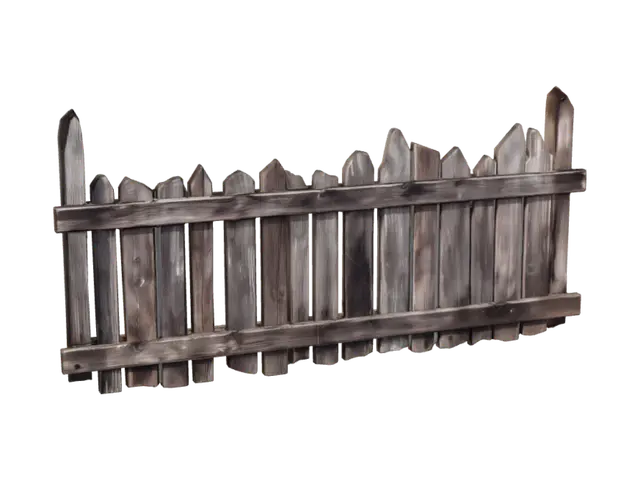 Zaun_HolzPlankenRustikal_02 - Aging 3D model, vytvořený pomocí AI