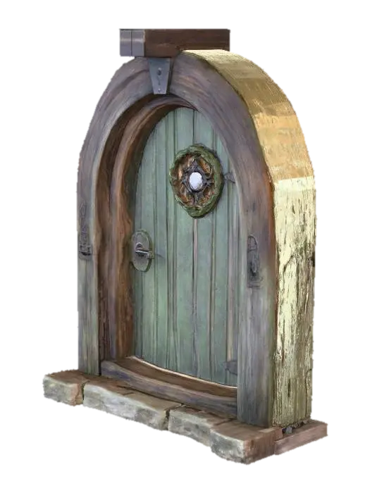3D model for Medieval Doorway witch Charming Windows