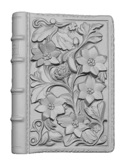 3D model for Vintage Leather Book with Floral Embossment