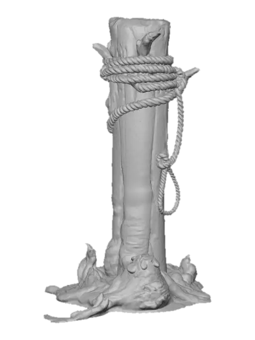 3D model for Anchored Beam with Ropes