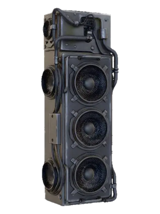 Speaker High Dark Cyberpunk - Audio 3D model, vytvořený pomocí AI