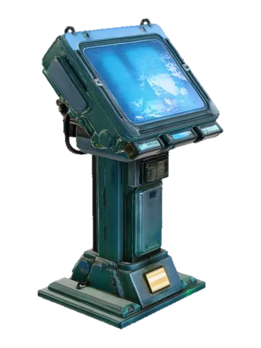 Modelong 3D ng Terminal Console Cyberpunk, ginawa ng AI