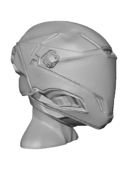 3D model for Helmet Motorbike OffRed Futuristic