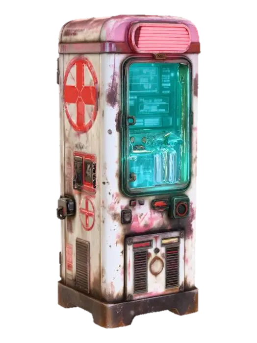 Medical Vending Pod Terminal Unit Futuristic 3D model, vytvořený pomocí AI