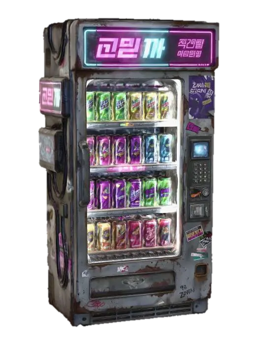 3D-модель Neon Rust Vending Machine - Graphics, сгенерированная ИИ