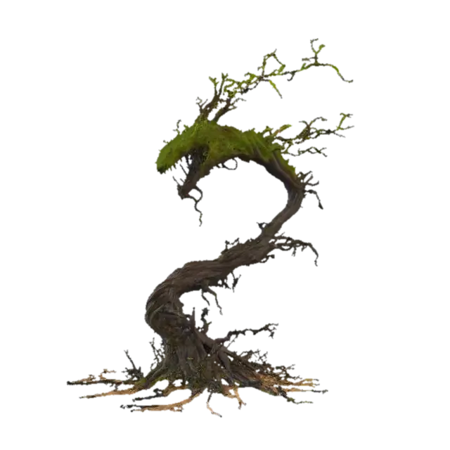Snake Branch Tree - Bark 3D model, vytvořený pomocí AI