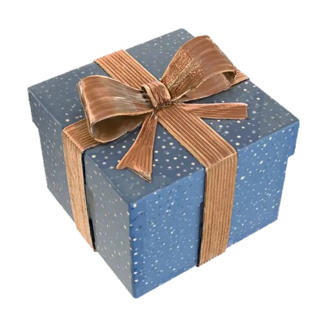 Gift Wrapped Grey Gold - Present 3D model, vytvořený pomocí AI