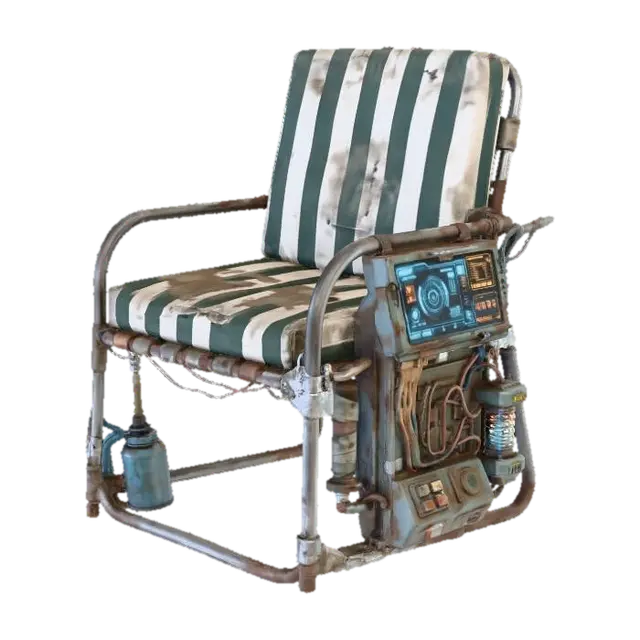 Chair Outdoor Console Cyberpunk - Desolate 3D model, vytvořený pomocí AI