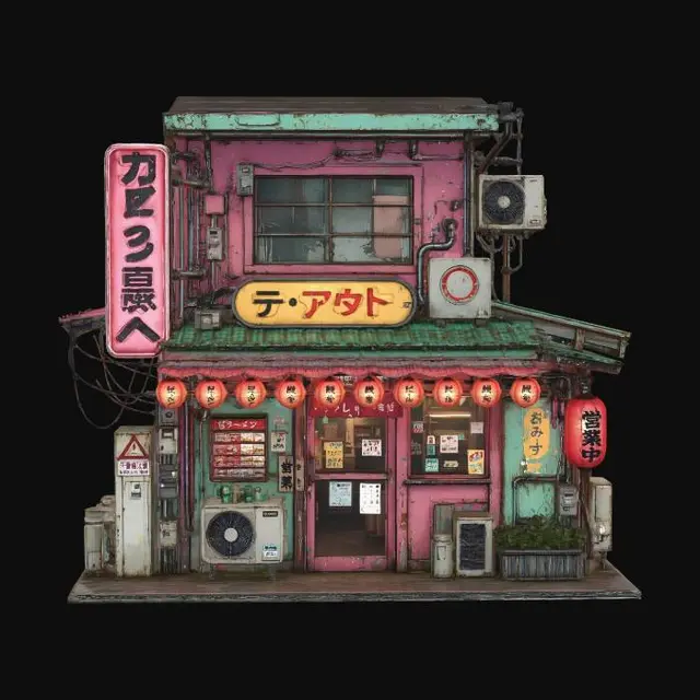 3D model for Cyber Front Ramen Shop 09