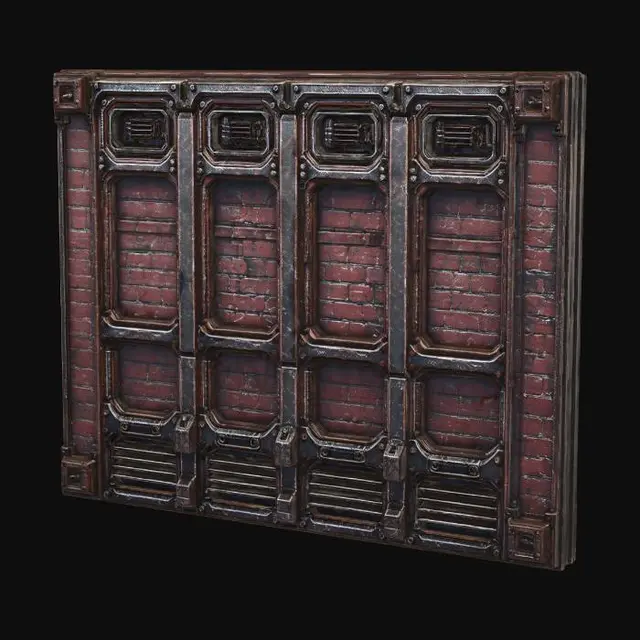 3D model for Cyberpunk Modular Ziegel-Wand
