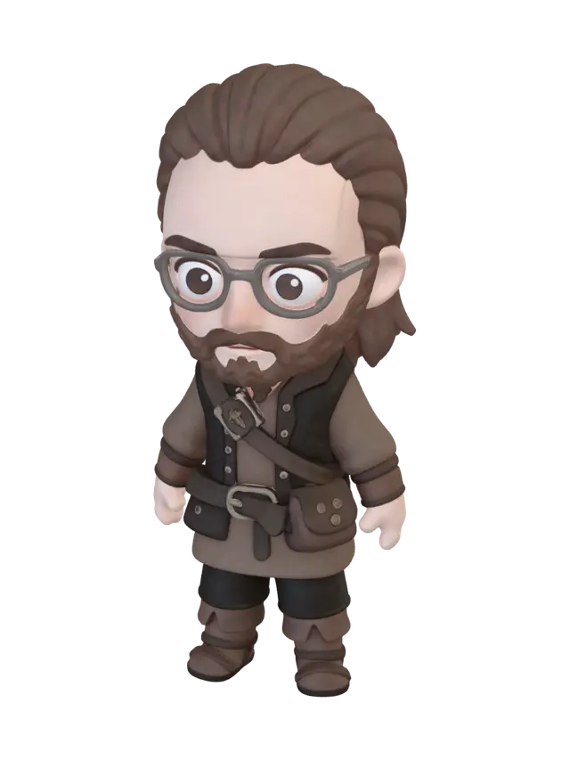 3D model for создай модель 3д геральта из ривии без оружия в обычной одежде с лицом как на фото
