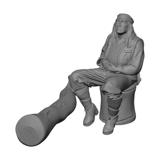 3D model for Seated by the Teepee