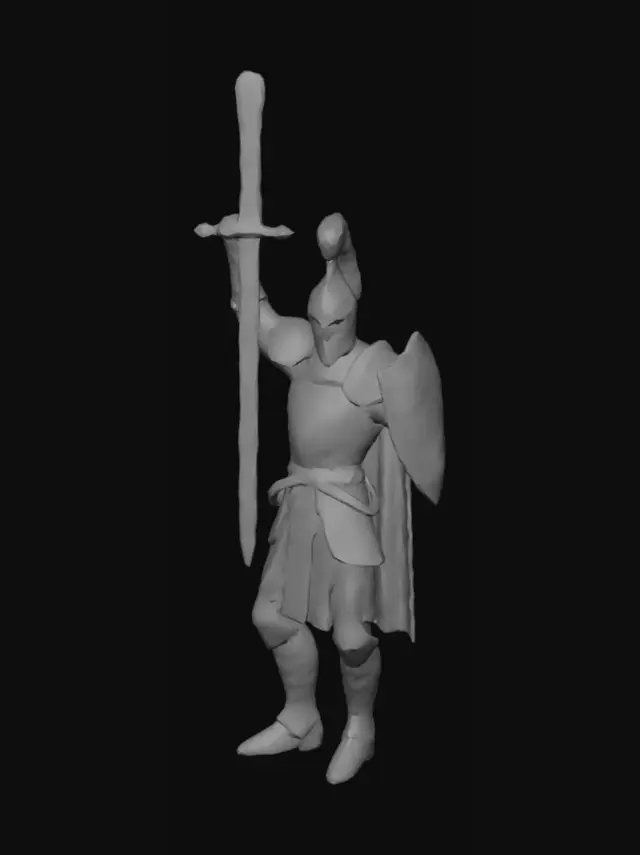 3D model for Create a Knight with a Sword