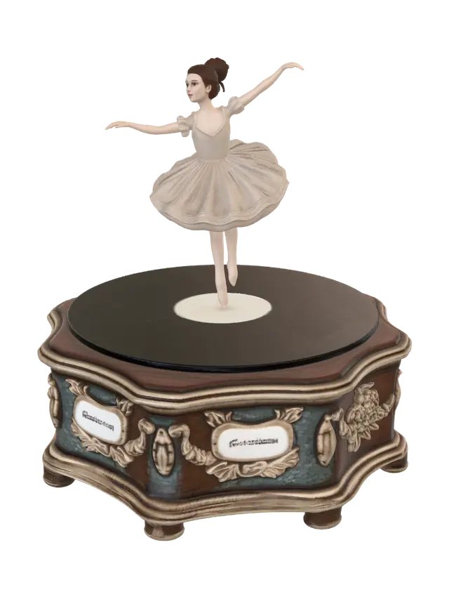 3D model for Ballerina on a Vintage Music Box