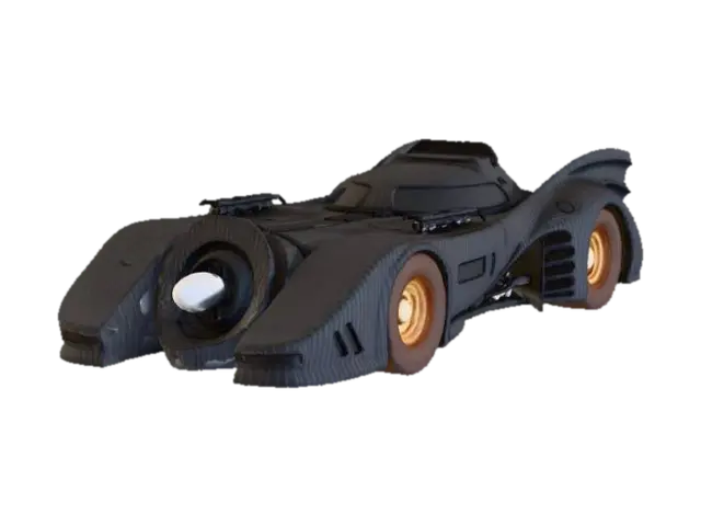 Batmobile - Gotham 3D model, vytvořený pomocí AI