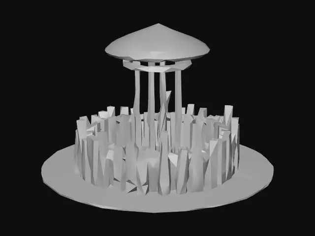 3D model for Basic medieval watch post made of wood stakes