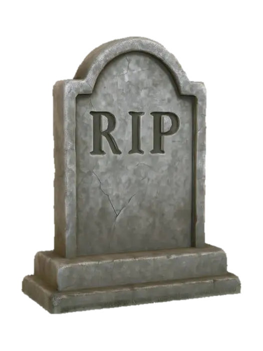 Cracked RIP Gravestone - Tomb 3D model, vytvořený pomocí AI