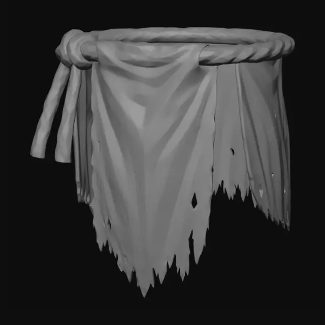 3D model for Rope-Bound Tattered Banner