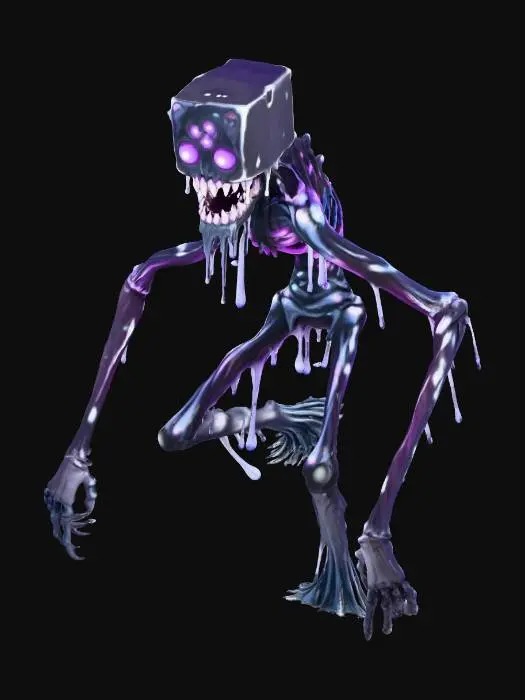 3D model for make a realistic enderman from minecraft that has been deformed and has a slimy texture, #Halloween2025#