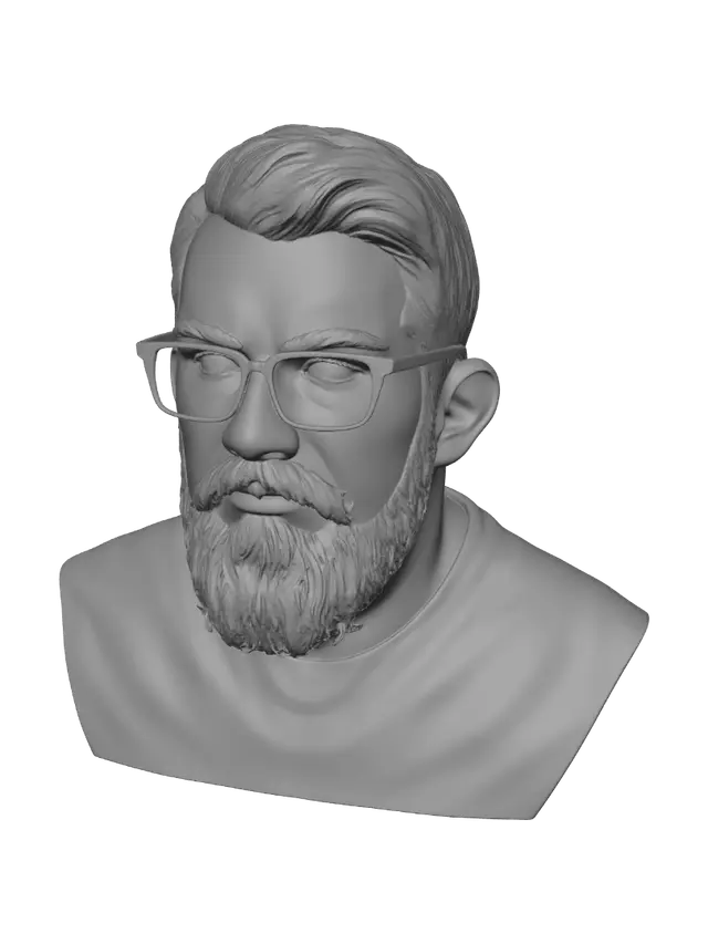 3D model for Grayscale Portrait