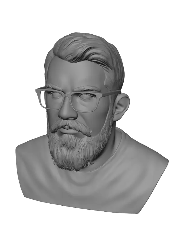 3D model for Grayscale Portrait