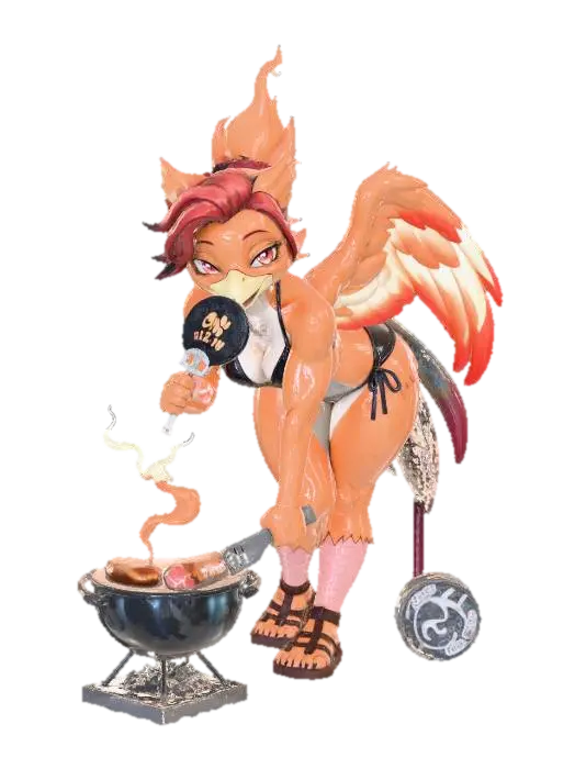 Beachside BBQ Bird - Seaside 3D model, vytvořený pomocí AI