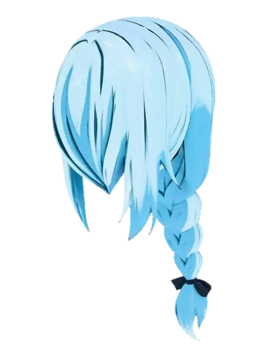 Azure Braid - Cheuveux 3D model, vytvořený pomocí AI