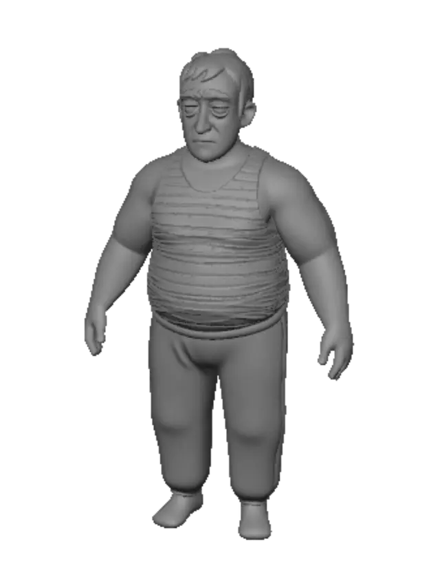 3D model for Blue Striped Tank Top Man
