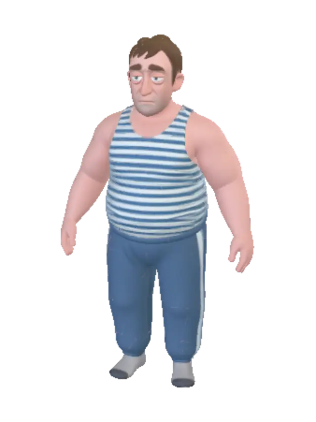 3D model for Blue Striped Tank Top Man