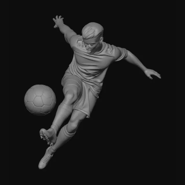 3D model for Great an 3D person like football player and in photo like kick to ball and very hsrd